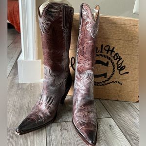 Charlie 1 Horse mahogany cowboy western boots